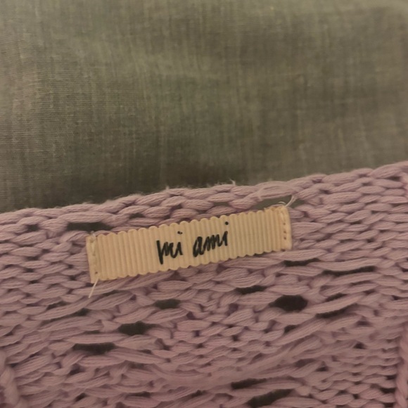 Mi Ami knitted cropped sweater with tie in the front and flared sleeves - Picture 2 of 4